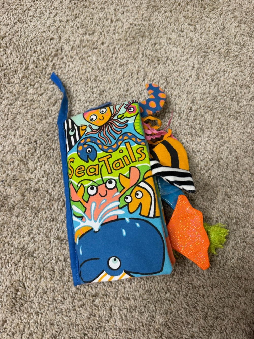 Jellycat SeaTails Soft Activity Book - Blue, Orange, Green, Yellow
